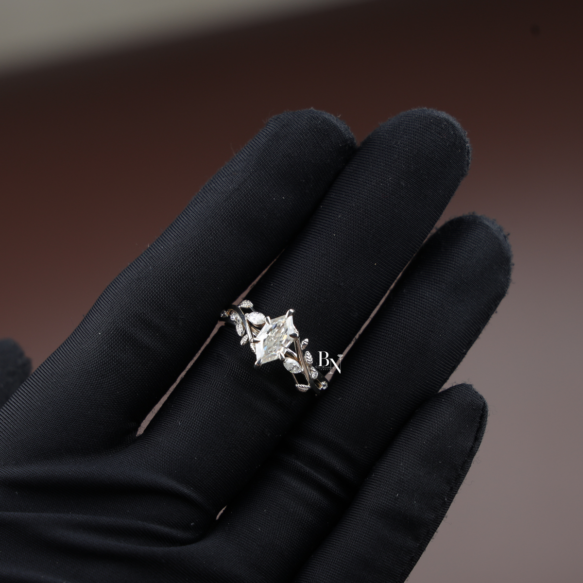 1 Carat Dutch Marquise Lab Grown Diamond Ring, Nature Inspired Vine Engagement Ring