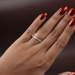 1 ctw Baguette Round Diamond Band, Lab Grown Diamond Wedding Band, Alternating Eternity Ring