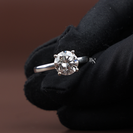 2ct Round Lab Grown Diamond Engagement Ring, 4 Prong Solitaire Ring, Classic Minimalist