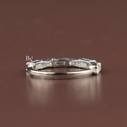 1 ctw Baguette Round Diamond Band, Lab Grown Diamond Wedding Band, Alternating Eternity Ring