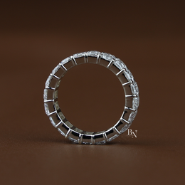 Lab Grown Diamond Radiant Cut Eternity Band, Full Eternity Wedding Band for Women, White Gold