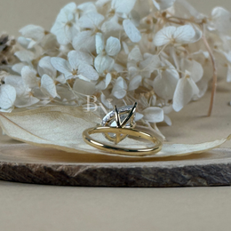 3ct Pear Cut Lab Grown Diamond Engagement Ring | Hidden Halo Two Tone Pavé Bridge Solitaire 14K Gold