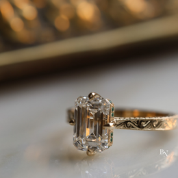2ct Emerald Cut Lab Grown Diamond Engagement Ring For Arundhati