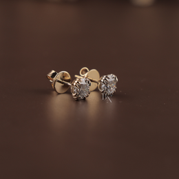 2ctw Round Lab Grown Diamond Stud Earrings | 8 Prong Crown Setting 14K White Gold