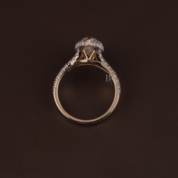 3ct Marquise Lab Grown Diamond Engagement Ring | Hidden Halo Pavé Split Shank 14K Yellow Gold