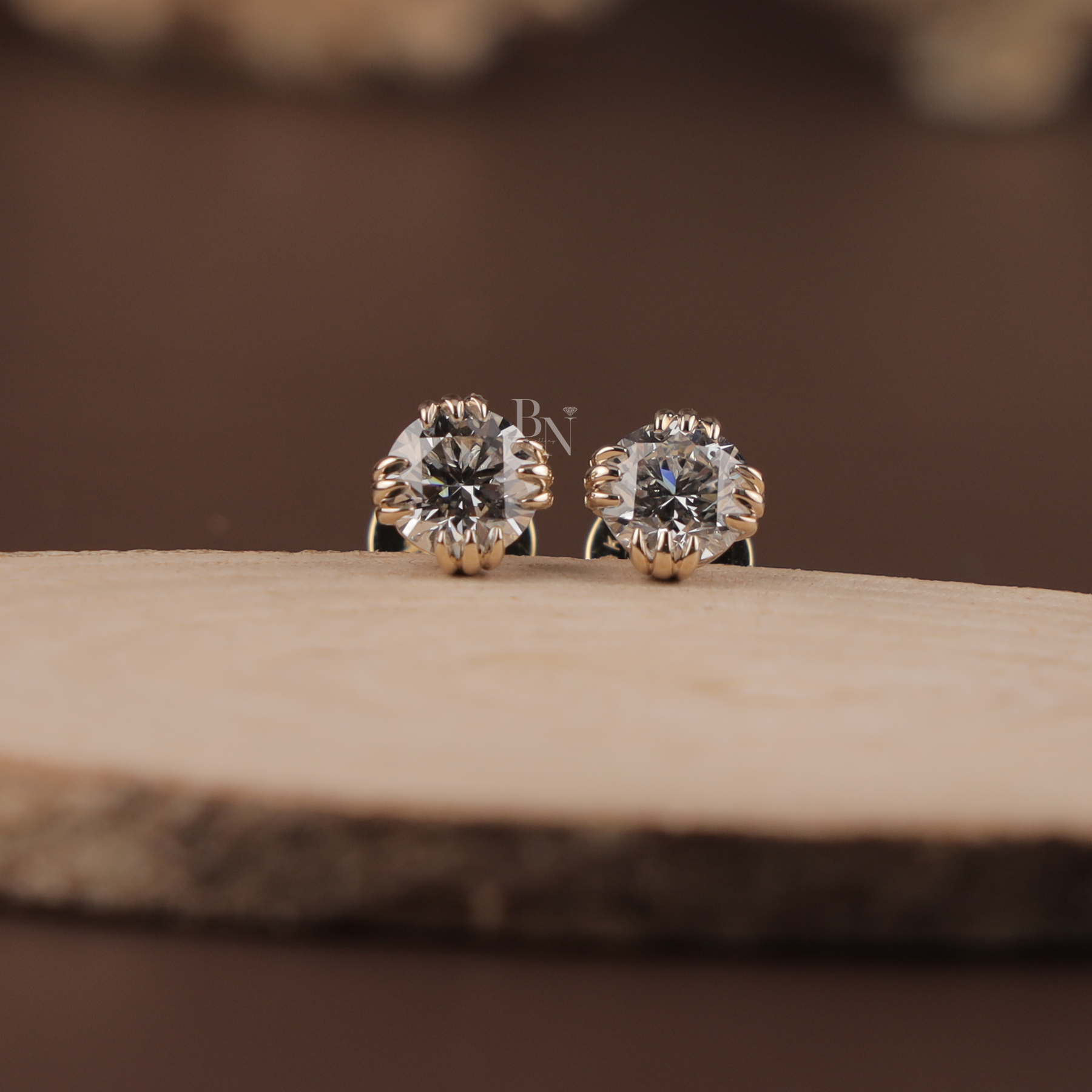 2ctw Round Lab Grown Diamond Stud Earrings | 8 Prong Crown Setting 14K White Gold