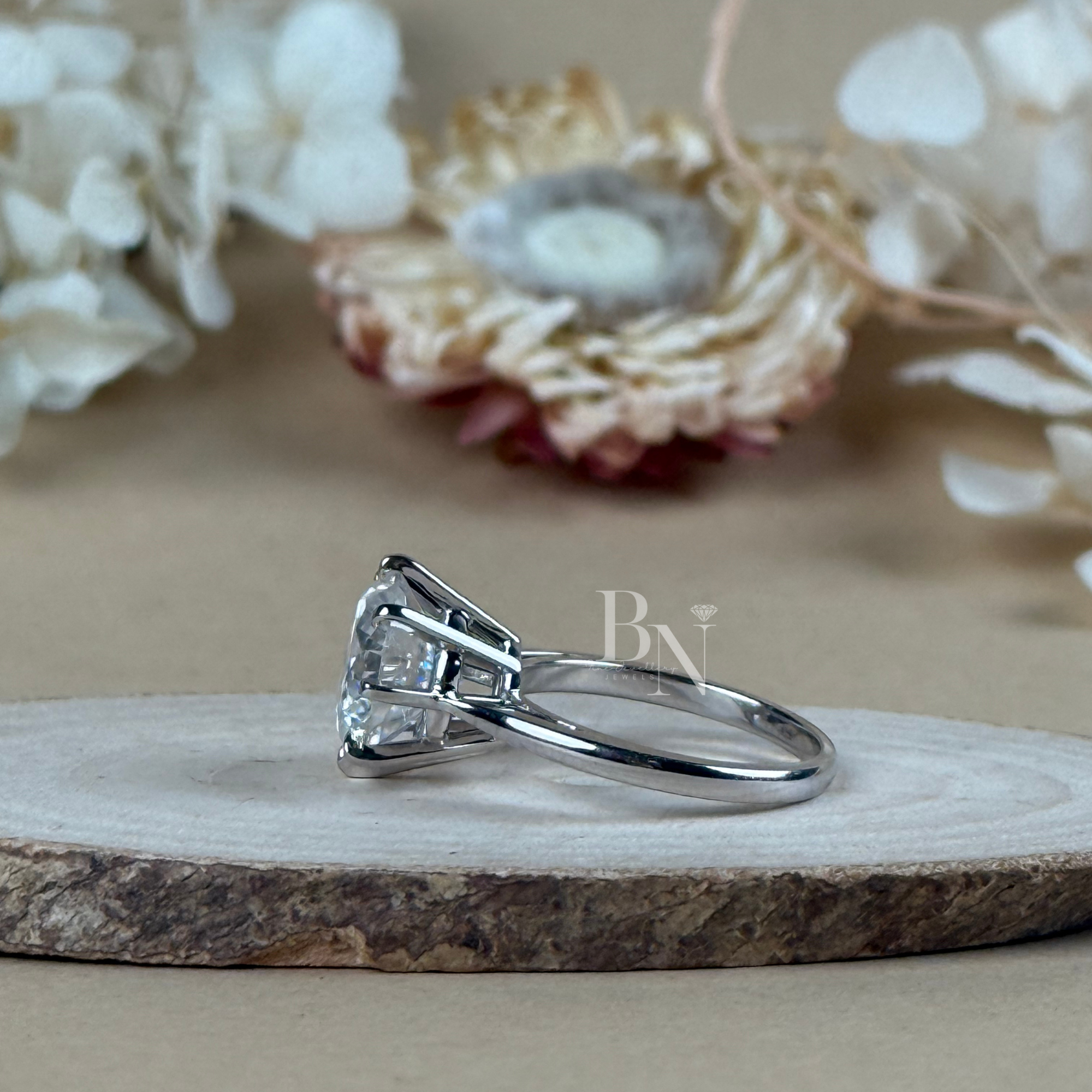 4ct Round Lab Grown Diamond Engagement Ring | 14K White Gold Solitaire (IGI Certified)