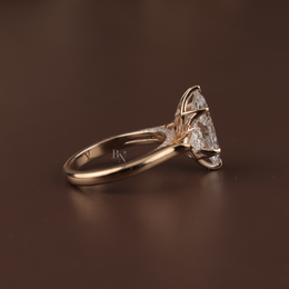 2ct Marquise Lab Grown Diamond Engagement Ring | Hidden Halo Split Shank Pavé Band 14K Yellow Gold