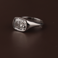 3.00 CT Cushion Lab Grown Diamond Engagement Ring | Modern Bezel Set Ring | 14K White Gold Pave Band | IGI Certified | Bold Statement Ring