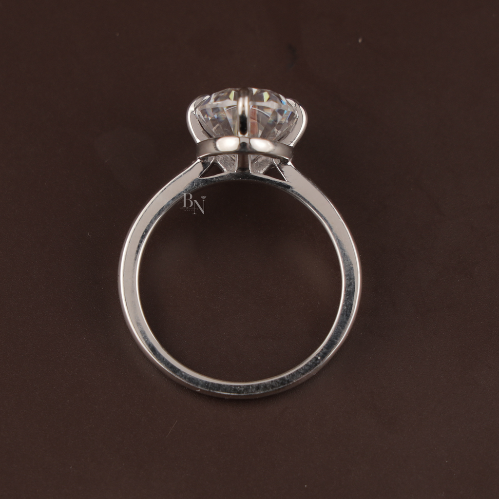 7.00 CT Oval Moissanite Engagement Ring | 14K White Gold Solitaire | Crushed Ice Sparkle | Romantic Bridal Ring | Huge 7 Carat Travel Ring
