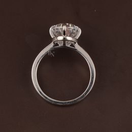 7ct Oval Moissanite Engagement Ring | Crushed Ice Solitaire 14K White Gold