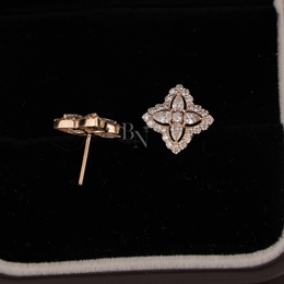 1.75ctw Flower Lab Grown Diamond Stud Earrings | Floral Cluster 14K Gold