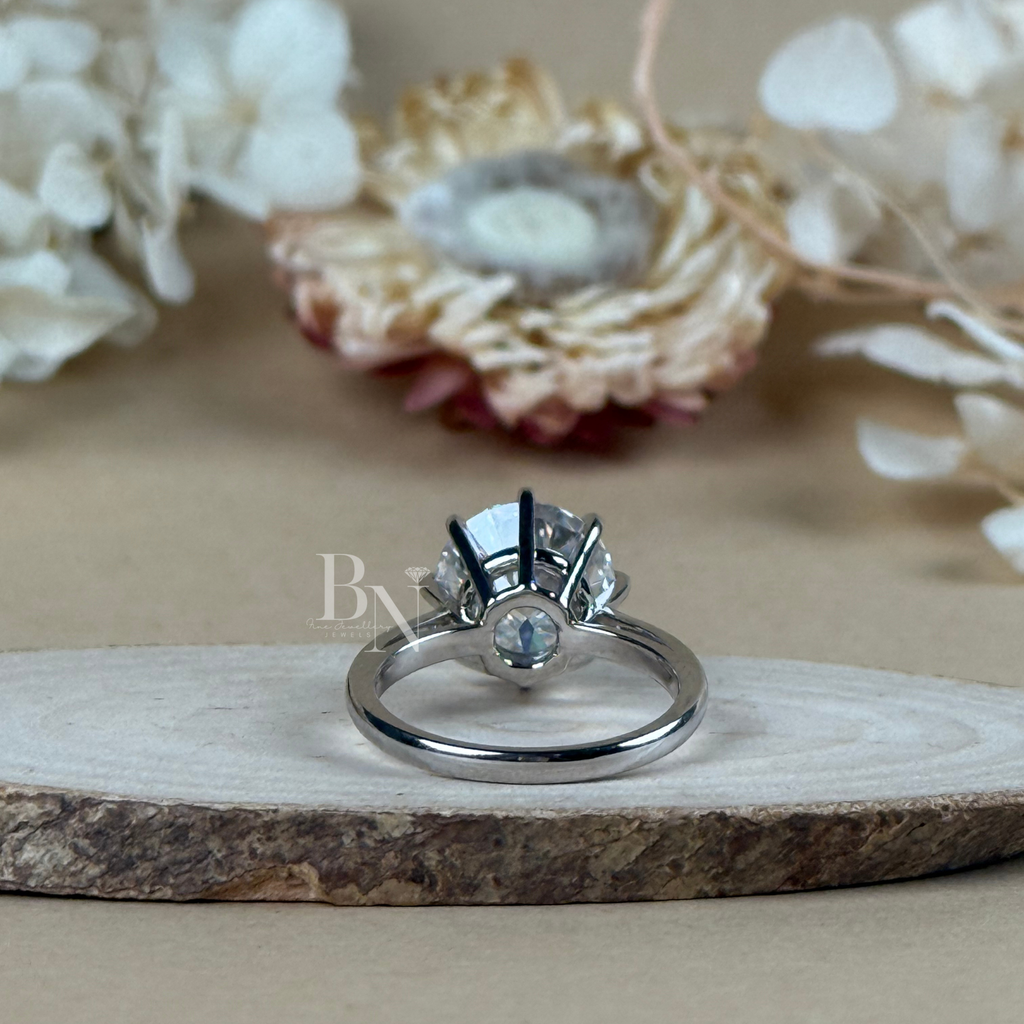 4ct Round Lab Grown Diamond Engagement Ring | 14K White Gold Solitaire (IGI Certified)