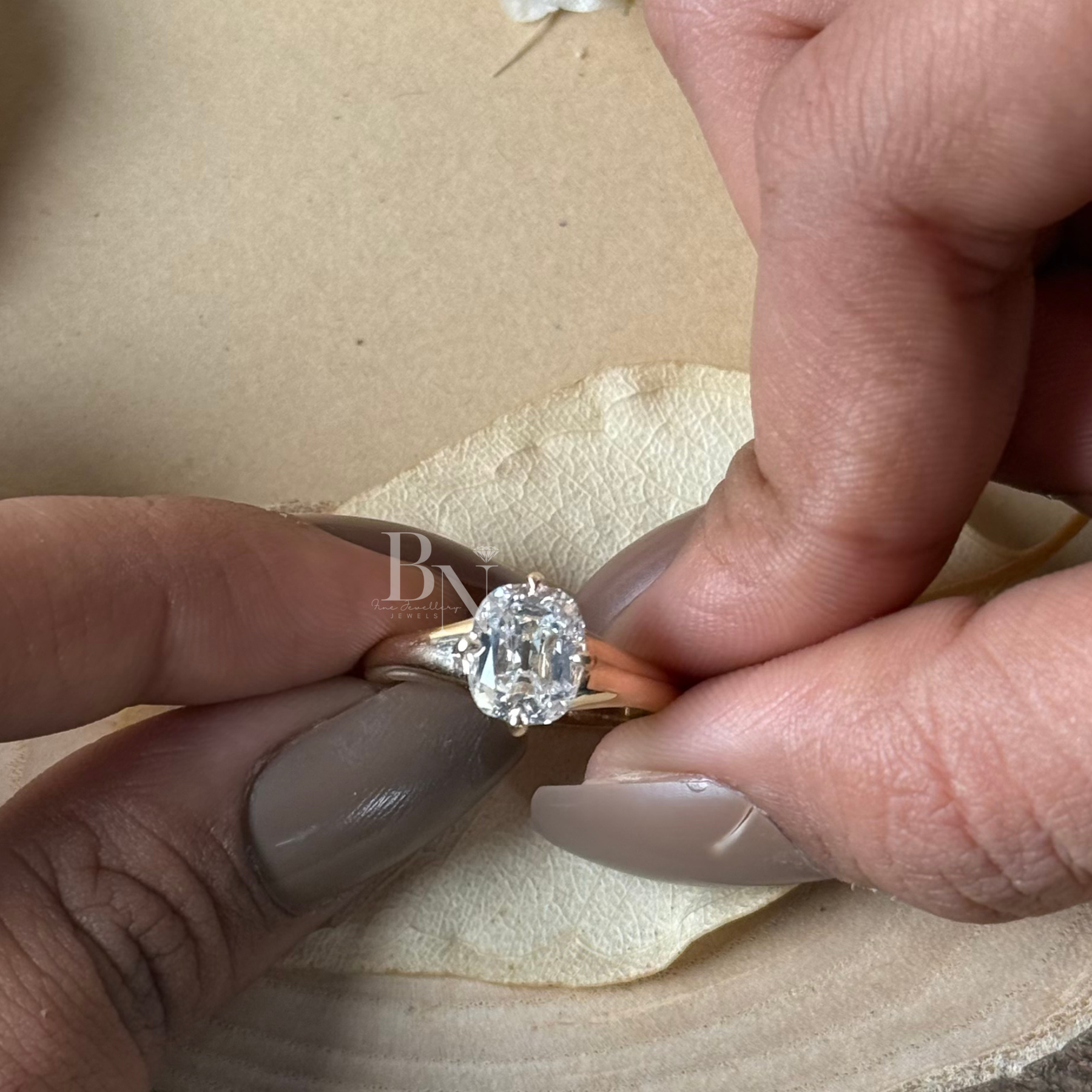 2ct Old Mine Cushion Lab Grown Diamond Engagement Ring | Vintage Solitaire 14K Yellow Gold