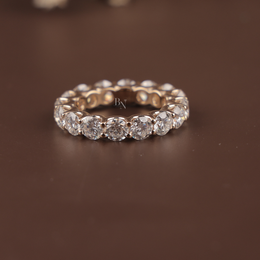 5ct Round Lab Grown Diamond Eternity Band | Shared Prong Full Eternity 14K Gold