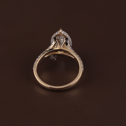 3ct Marquise Lab Grown Diamond Engagement Ring | Hidden Halo Pavé Split Shank 14K Yellow Gold