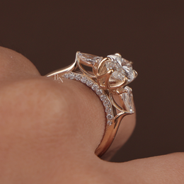 2ct Marquise Lab Grown Diamond Engagement Ring | Hidden Halo Split Shank Pavé Band 14K Yellow Gold