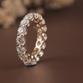 5ct Round Lab Grown Diamond Eternity Band | 14K Gold Shared Prong Wedding Ring | Full Eternity Bridal Band | IGI Certified Anniversary Band