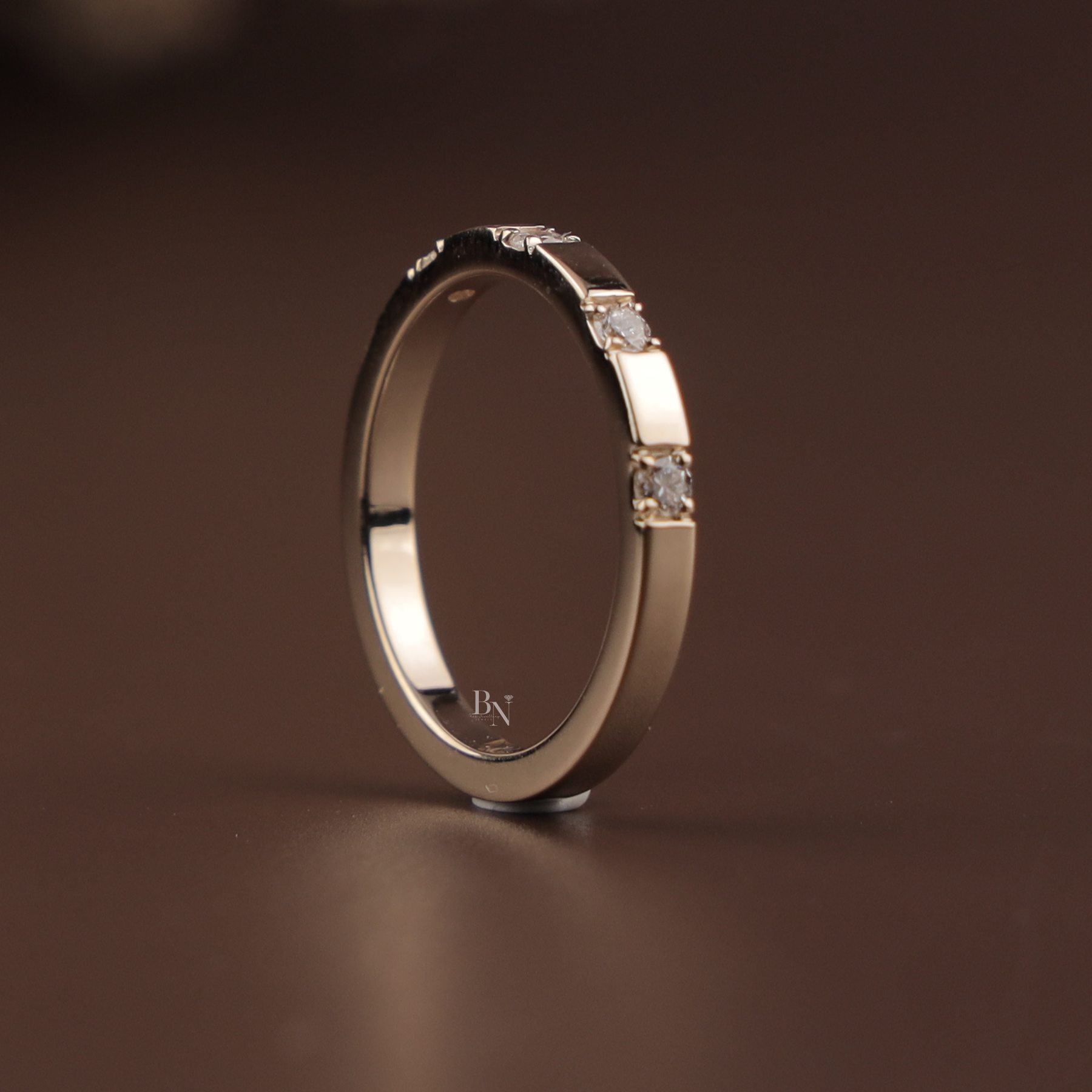 2ct Marquise Lab Grown Diamond Bridal Set | Modern Matte Gold Flush Band 14K Yellow Gold