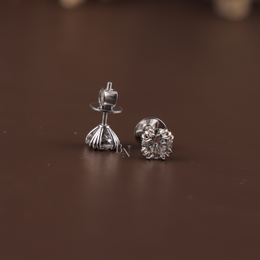 2ctw Round Lab Grown Diamond Stud Earrings | 8 Prong Crown Setting 14K White Gold