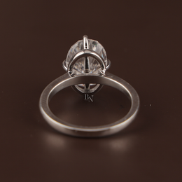 7ct Oval Moissanite Engagement Ring | Crushed Ice Solitaire 14K White Gold
