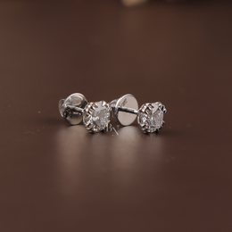 2ctw Round Lab Grown Diamond Stud Earrings | 8 Prong Crown Setting 14K White Gold