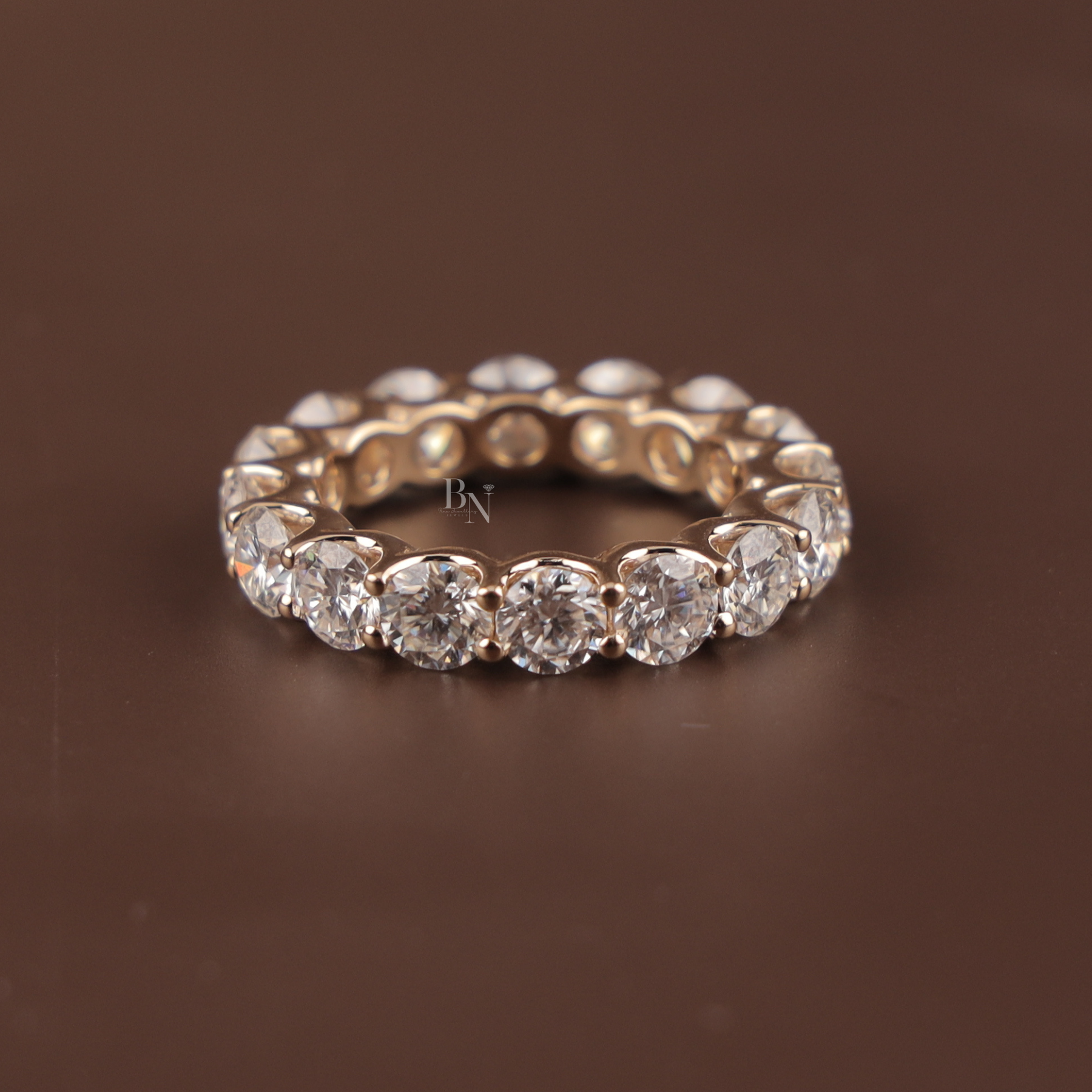 5ct Round Lab Grown Diamond Eternity Band | Shared Prong Full Eternity 14K Gold