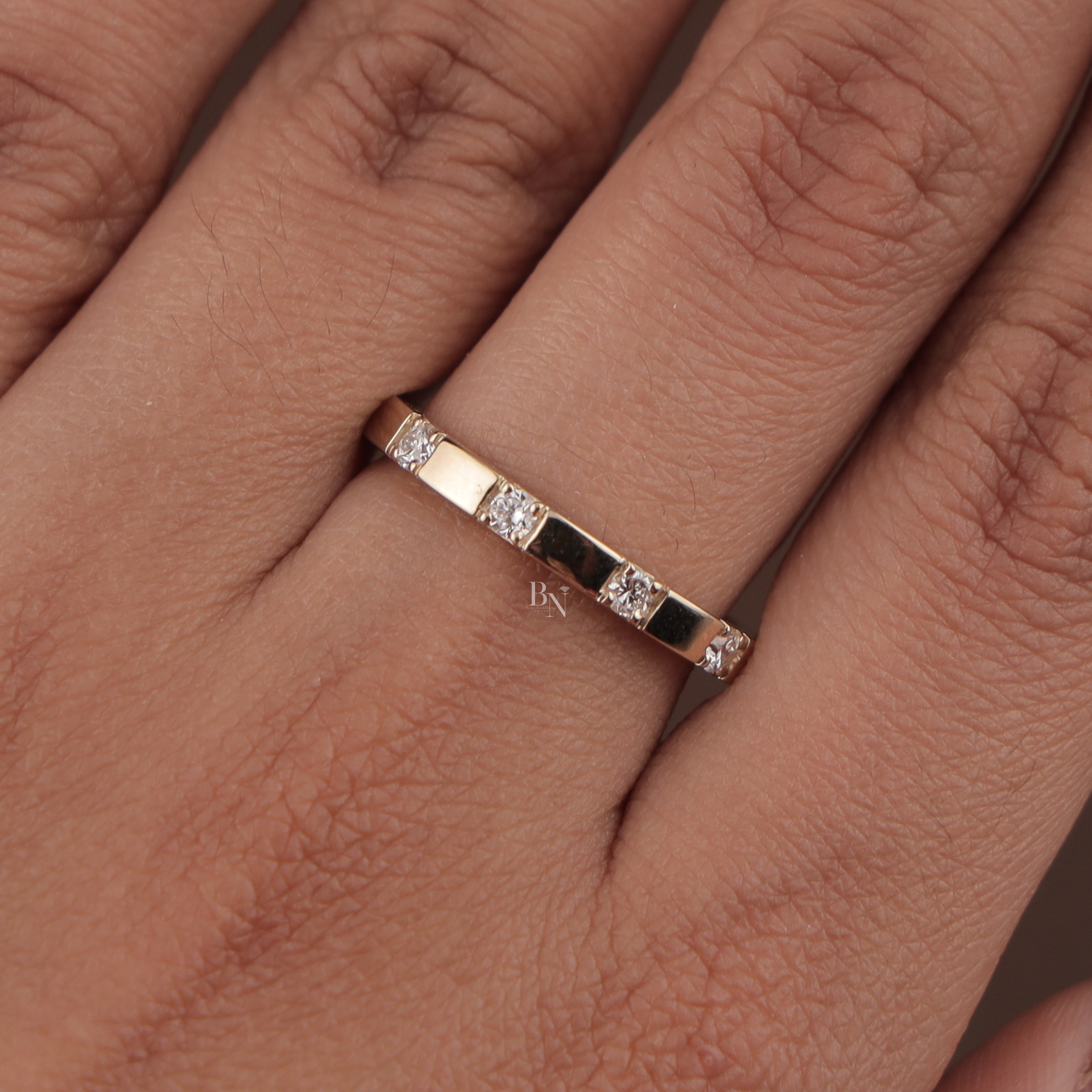 2ct Marquise Lab Grown Diamond Bridal Set | Modern Matte Gold Flush Band 14K Yellow Gold