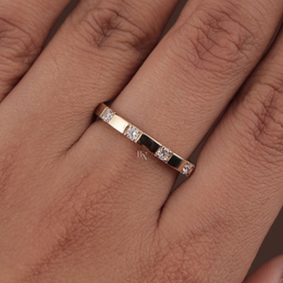 2ct Marquise Lab Grown Diamond Bridal Set | Modern Matte Gold Flush Band 14K Yellow Gold
