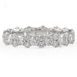 Round Brilliant Cut Lab Diamond Cluster Band, 1.87 CTW Full Eternity Wedding Ring, Solid Gold