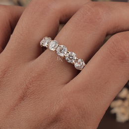 5ct Round Lab Grown Diamond Eternity Band | Shared Prong Full Eternity 14K Gold