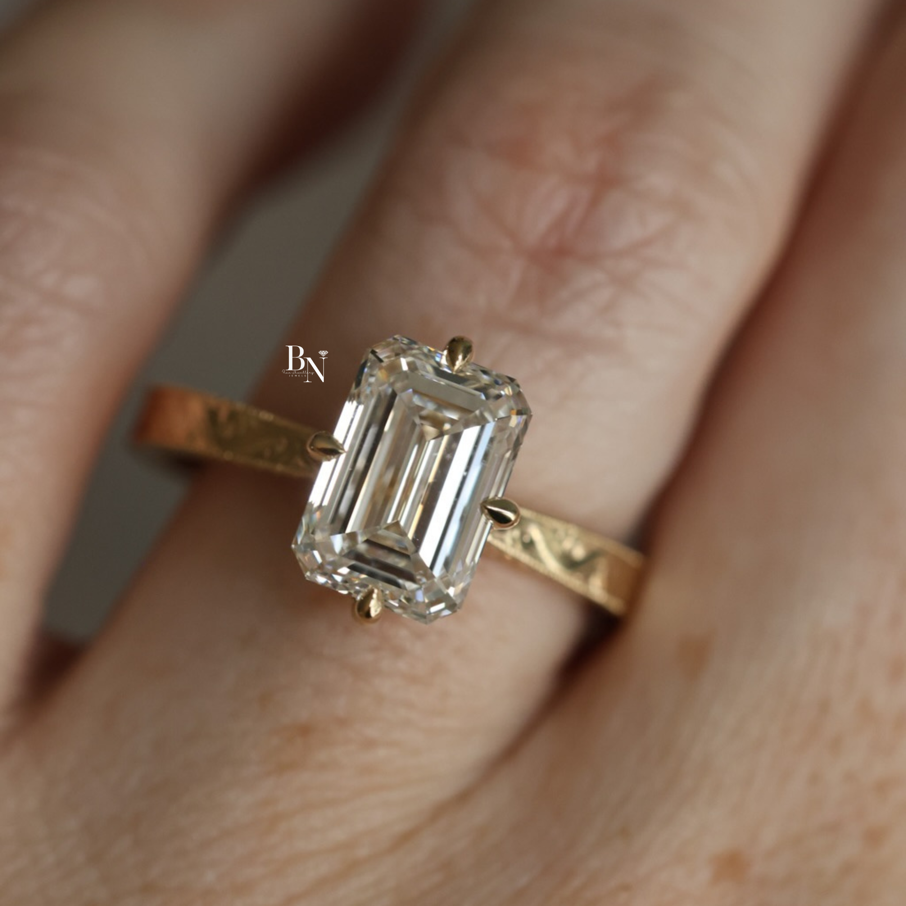 2ct Emerald Cut Lab Grown Diamond Engagement Ring For Arundhati