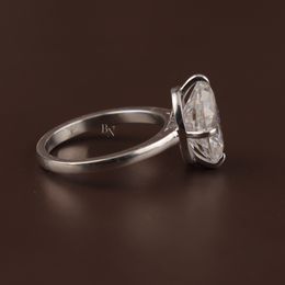 7ct Oval Moissanite Engagement Ring | Crushed Ice Solitaire 14K White Gold