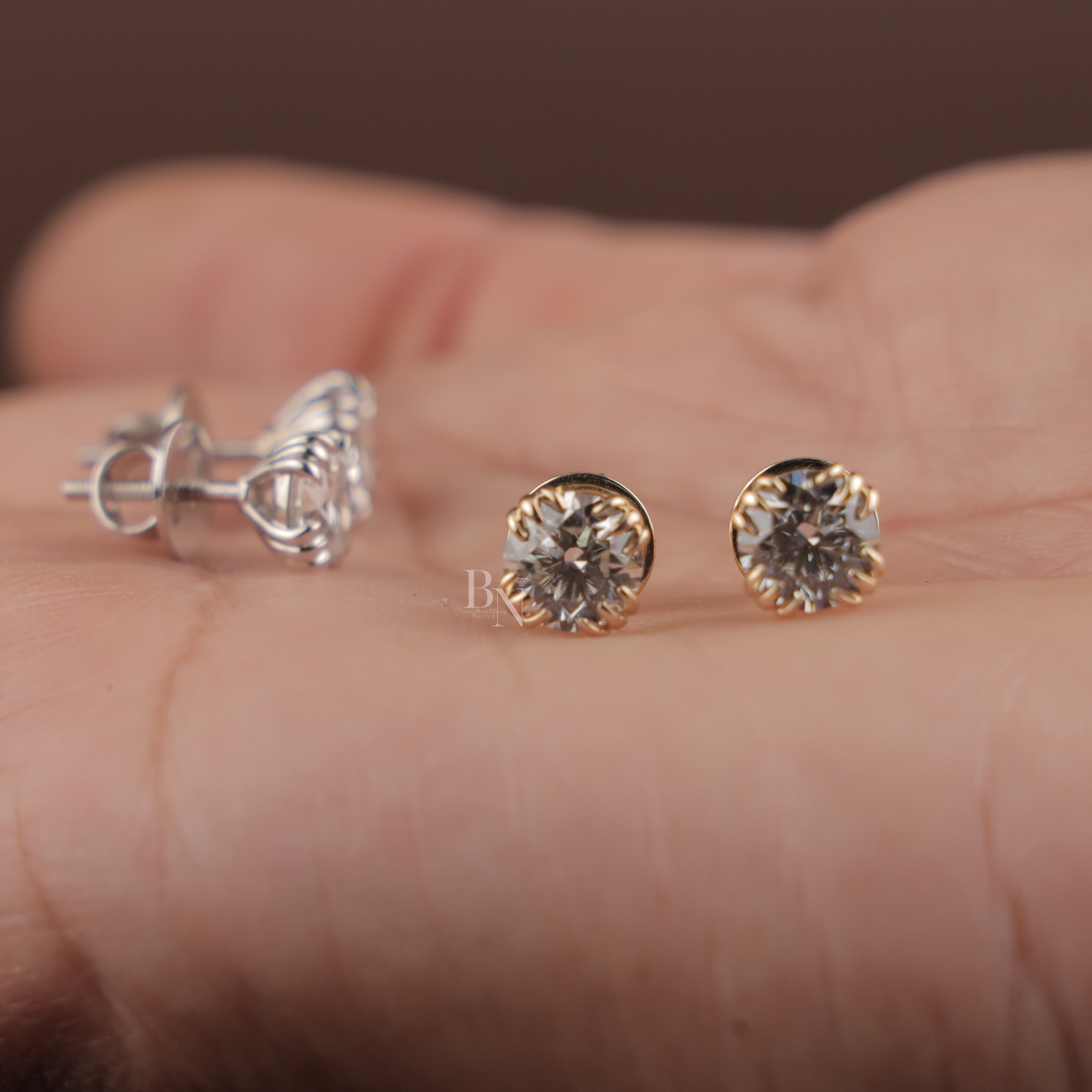 2ctw Round Lab Grown Diamond Stud Earrings | 14K White Gold | 8 Prong Crown Setting | IGI Certified | Type IIa | Luxury Anniversary Gift