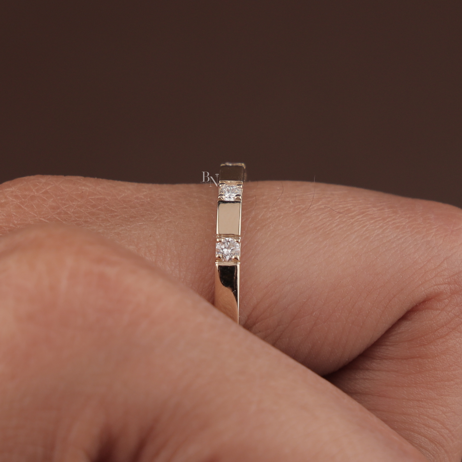 2ct Marquise Lab Grown Diamond Bridal Set | Modern Matte Gold Flush Band 14K Yellow Gold