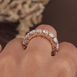 5ct Round Lab Grown Diamond Eternity Band | Shared Prong Full Eternity 14K Gold