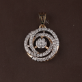 1.00 CTW Round Lab Grown Diamond Pendant | 14K Two Tone Gold Spiral Necklace | Cluster Circle Charm |  Gift for Her | IGI Certified(Only Pendant)