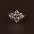 2ct Marquise Lab Grown Diamond Engagement Ring | Hidden Halo Split Shank Pave Band | 14K Yellow Gold Bridal Ring | IGI Certified