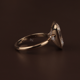 7ct Cushion Lab Grown Diamond Engagement Ring | Modern Bezel Set Solitaire 14K Yellow Gold