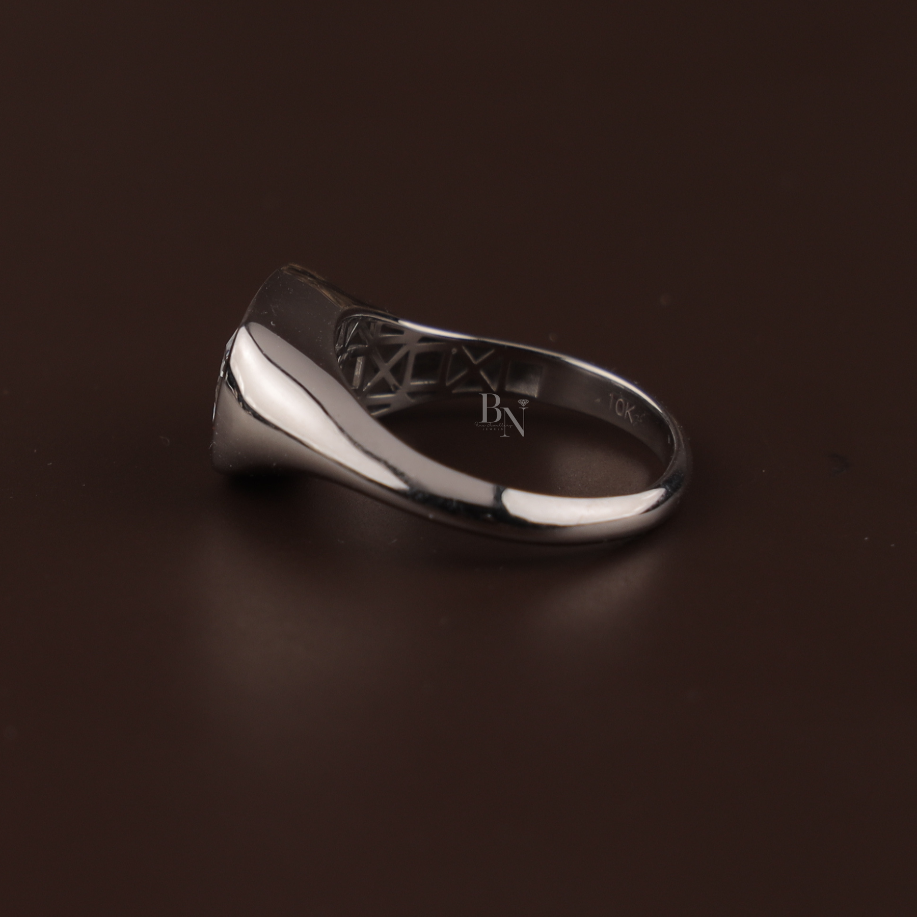 3ct Cushion Lab Grown Diamond Engagement Ring | Modern Bezel Set Pavé Band 14K White Gold