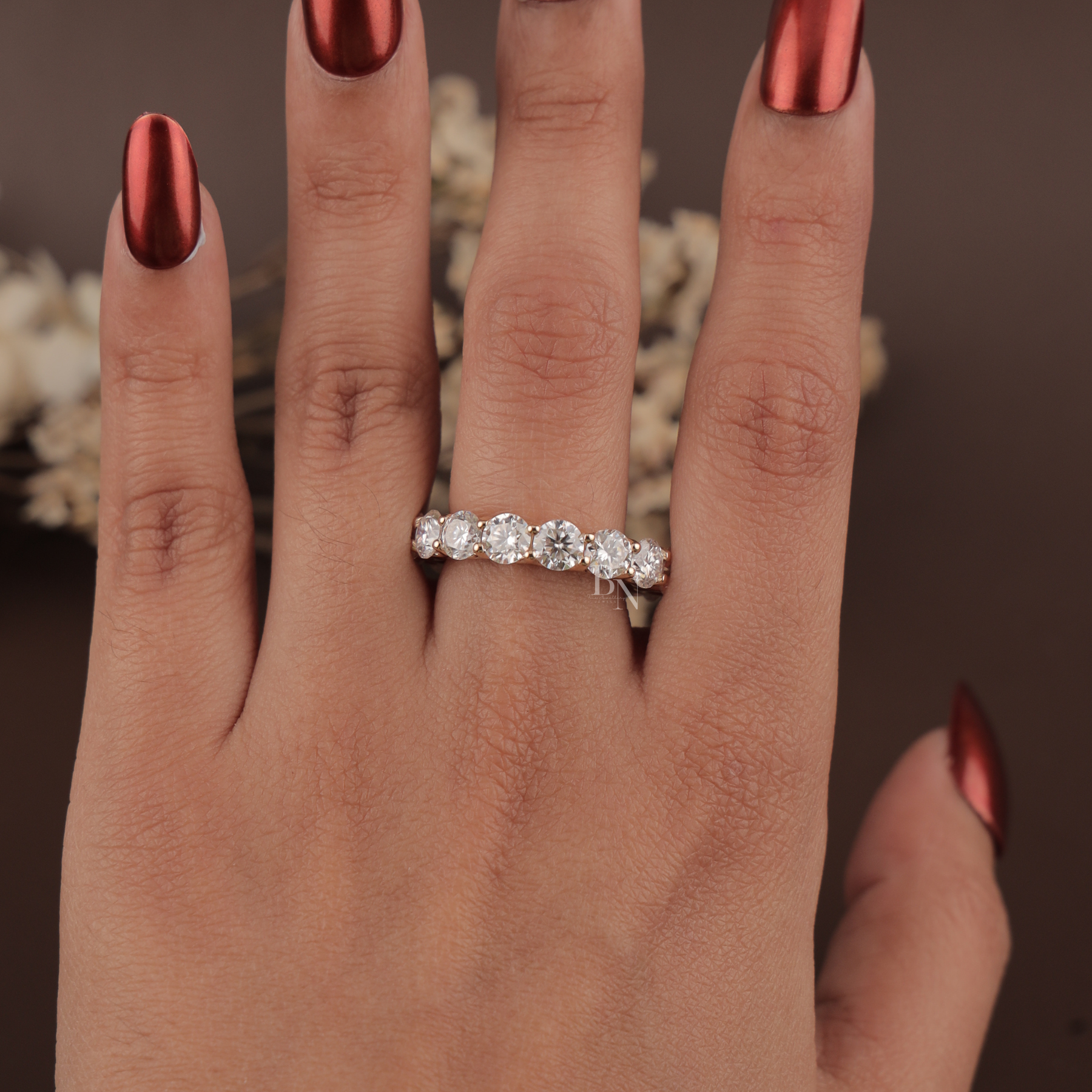 5ct Round Lab Grown Diamond Eternity Band | Shared Prong Full Eternity 14K Gold