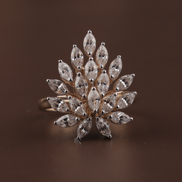 2ctw Marquise Lab Grown Diamond Statement Ring | Sunburst Cluster Band 14K Yellow Gold