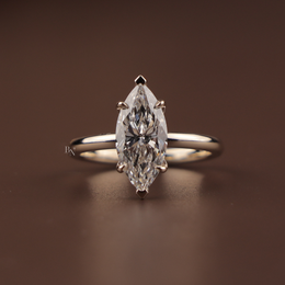 2ct Marquise Lab Grown Diamond Bridal Set | Modern Matte Gold Flush Band 14K Yellow Gold
