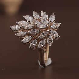 2ctw Marquise Lab Grown Diamond Statement Ring | Sunburst Cluster Band 14K Yellow Gold