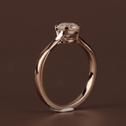 Round Brilliant Lab Grown Diamond Engagement Ring | Bypass Solitaire 14K Yellow Gold