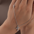 2ctw Round Lab Grown Diamond Cross Necklace | 14K Yellow Gold Double Cross Pendant | Religious Fine Jewellery |  Anniversary Gift