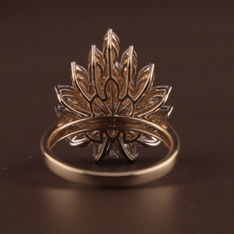 2ctw Marquise Lab Grown Diamond Statement Ring | Sunburst Cluster Band 14K Yellow Gold