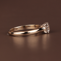 Round Brilliant Lab Grown Diamond Engagement Ring | Hidden Halo Pavé Band 14K Gold