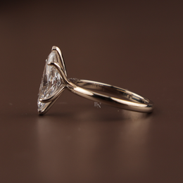 2ct Marquise Lab Grown Diamond Bridal Set | Modern Matte Gold Flush Band 14K Yellow Gold