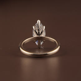 2ct Marquise Lab Grown Diamond Bridal Set | Modern Matte Gold Flush Band 14K Yellow Gold